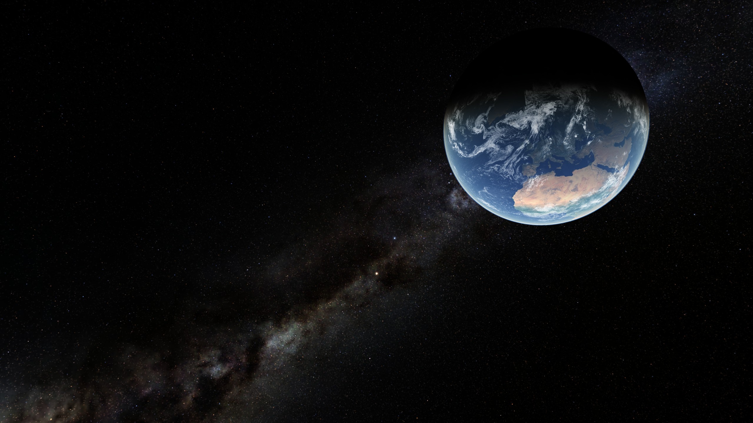 The Milky Way and Earth.